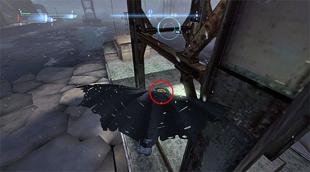 Start gliding, perform a turn in mid-air and land onto the second pressure plate (the screenshot) - The best hidden datapacks - Extortion File 11 (Gotham Pioneers Bridge) - Enigma Datapacks - Batman: Arkham Origins - Game Guide and Walkthrough
