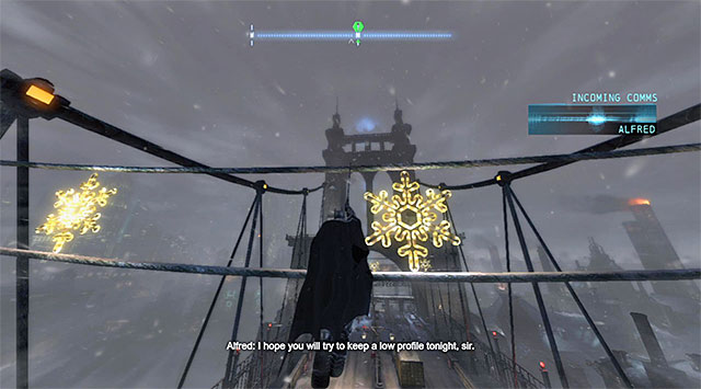 Attach the hook to the successive interactive elements of the bridge - Achievements / Trophies - Batman: Arkham Origins - Game Guide and Walkthrough