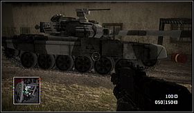 It is standing next to the barn, which provides great cover in a fight against the heavy tank - Crossing Over II - Campaign - Battlefield: Bad Company - Game Guide and Walkthrough