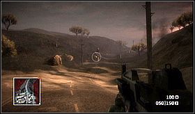Hide behind what You can and shoot the machine gun shooters - Ghost Town II - Campaign - Battlefield: Bad Company - Game Guide and Walkthrough