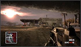 After the cut-scene, go to the building marked with the red smoke - Ghost Town II - Campaign - Battlefield: Bad Company - Game Guide and Walkthrough