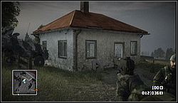 Once You clean that barn, go straight towards the south, to a white cross indicating a weapon stash - Crossing Over - Gold crates - Battlefield: Bad Company - Game Guide and Walkthrough