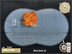 Well-aimed salvo at the ammo magazine and this duel is won. - Hints - Battlestations: Midway - Game Guide and Walkthrough