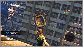 Make a jump towards the large hole of the building - Act 1 - Chapter 1 - Ascension City Downtown III - Act 1 - Chapter 1 - Bionic Commando - Game Guide and Walkthrough