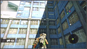 Notice that you can't go up because of high radiation levels - Act 1 - Chapter 2 - Ascension City Downtown V - Act 1 - Chapter 2 - Bionic Commando - Game Guide and Walkthrough