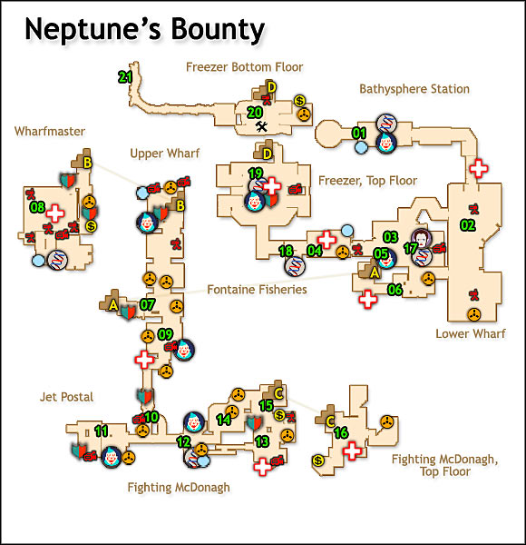 LEVEL SUMMARY - Neptune's Bounty - p. 1 - Walkthrough - Bioshock - Game Guide and Walkthrough