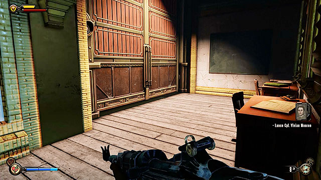Once youre ready to help the girl leave the building via a door located on the right side of the corridor - Pursue Elizabeth - Chapter 14 - Beggars Wharf - BioShock: Infinite - Game Guide and Walkthrough
