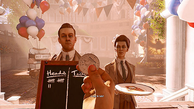 Soon after stepping through the gate youll have a chance for your first face to face meeting with the mysterious Lutece couple - Go to the Monument Island and find the girl - Chapter 2 - Welcome Center - BioShock: Infinite - Game Guide and Walkthrough