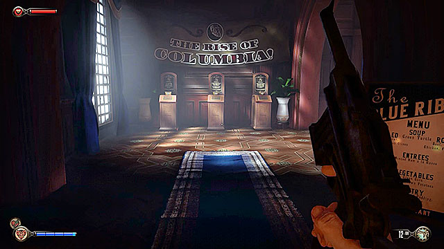 As soon as youve entered the The Blue Ribbon Restaurant you should turn around - Go to the Monument Island and find the girl (part 1) - Chapter 4 - Comstock Center Rooftops - BioShock: Infinite - Game Guide and Walkthrough