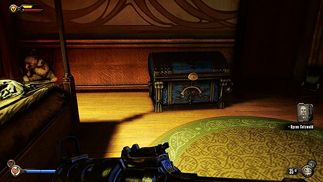While exploring the Lansdowne Residence youll find a locked chest in one of the bedrooms - Side mission: Find the key that fits the lock - Chapter 4 - Comstock Center Rooftops - BioShock: Infinite - Game Guide and Walkthrough