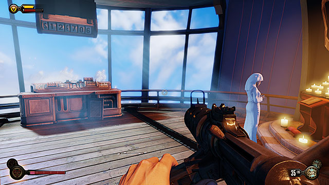 Once youve entered the pilots chamber you should spend some time exploring it - Board Prophet Comstocks zeppelin - Chapter 5 - Monument Island Gateway - BioShock: Infinite - Game Guide and Walkthrough
