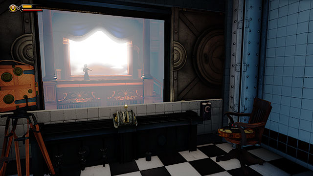 Specimen Observation Room #4 has yet another two-way mirror, however youll also find a collectible here - Voxophone #16: The Source of Her Power - Rosalind Lutece - Find the girl - Chapter 6 - Monument Tower - BioShock: Infinite - Game Guide and Walkthrough