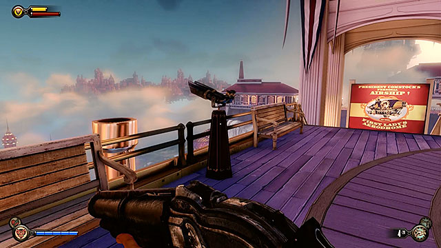 Make sure to check the upper station, because theres a Vantage Point #14: Telescope in front of the entrance - Pursue Elizabeth - Chapter 7 - Battleship Bay - BioShock: Infinite - Game Guide and Walkthrough