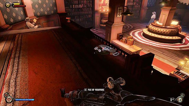 You may now go to the office located to the right of the stairs - Go to Comstock house - Chapter 29 - Port Prosperity - BioShock: Infinite - Game Guide and Walkthrough