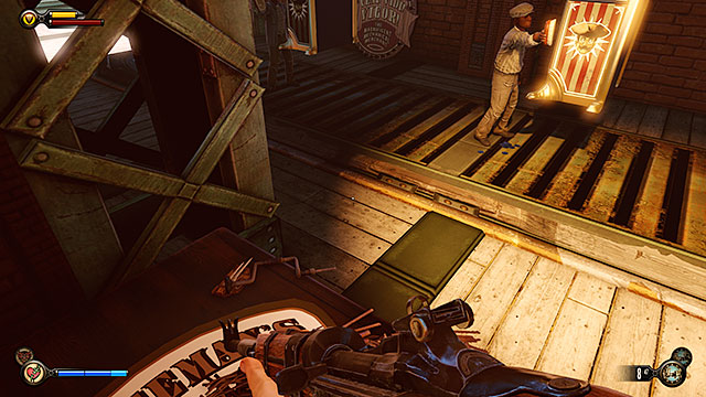 Theres a freight elevator in the middle of the docks - Find Elizabeth - Chapter 13 - Finkton Docks - BioShock: Infinite - Game Guide and Walkthrough