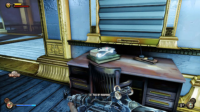 Enter a small room located on the left of the corridor - Pursue Elizabeth - Chapter 14 - Beggars Wharf - BioShock: Infinite - Game Guide and Walkthrough