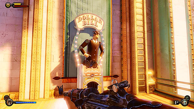 Before you leave the gondola station you should explore the area and interact with the Dolar Bill vending machine - Find a way into Finkton - Chapter 16 - Worker Induction Center / Finkton Proper - BioShock: Infinite - Game Guide and Walkthrough