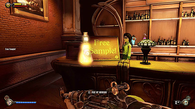 Theres an Infusion #13 on the bars counter, next to the Free Sample - Go to The Good Time Club and rescue Chen Lin - Chapter 18 - The Good Time Club - BioShock: Infinite - Game Guide and Walkthrough