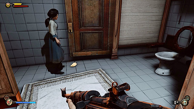 After youve passed the interview proceed to the toilets located opposite the stage - Go to The Good Time Club and rescue Chen Lin - Chapter 18 - The Good Time Club - BioShock: Infinite - Game Guide and Walkthrough
