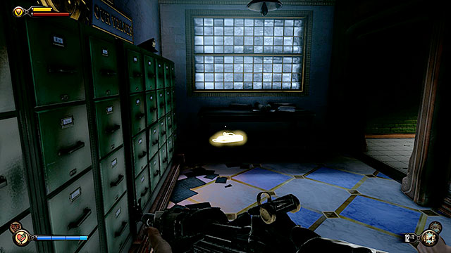 Return to the ground floor and search the interrogation room located next to the stairs leading down (left side of the hall) - Search for Chen Lins confiscated tools - Chapter 22 - Bull House Impound - BioShock: Infinite - Game Guide and Walkthrough