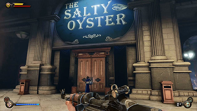 Proceed towards The Salty Oyster bar - Go to Comstock house - Chapter 29 - Port Prosperity - BioShock: Infinite - Game Guide and Walkthrough