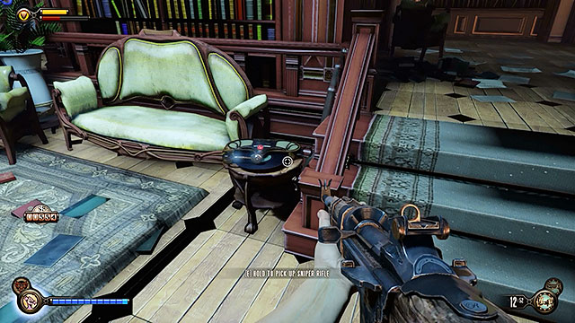 As soon as youve used the stairs leading to the reading room youre going to be attacked by several Vox - Go to Comstock house - Chapter 29 - Port Prosperity - BioShock: Infinite - Game Guide and Walkthrough
