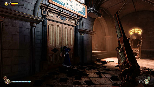 Get rid of the snipers and then approach an entrance to the room located on the left side of the corridor - Go to Comstock house - Chapter 29 - Port Prosperity - BioShock: Infinite - Game Guide and Walkthrough