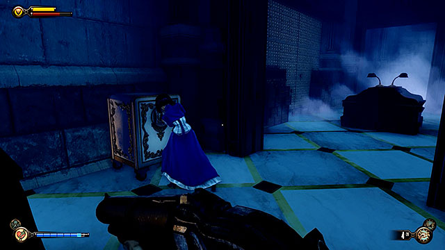 The area located on the left side of the main hall contains a safe that needs only one lockpick - Find the next tear - Chapter 31 - Memorial Gardens - BioShock: Infinite - Game Guide and Walkthrough