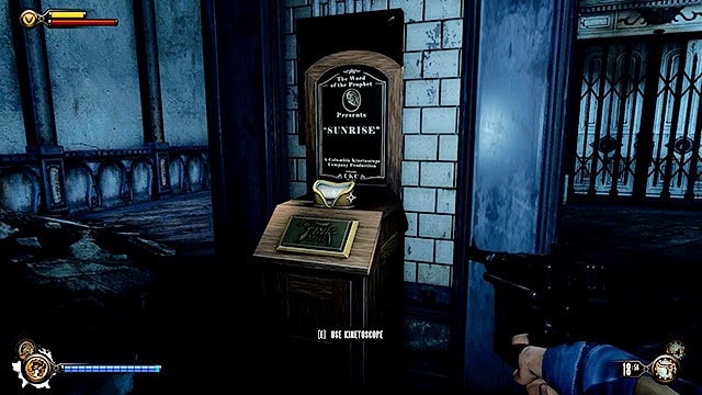 Enter the room that was guarded by the boy, turn left and locate Vantage point #34 - Kinetoscope just around the corner - Go to wardens office - Chapter 33 - The Atrium - BioShock: Infinite - Game Guide and Walkthrough