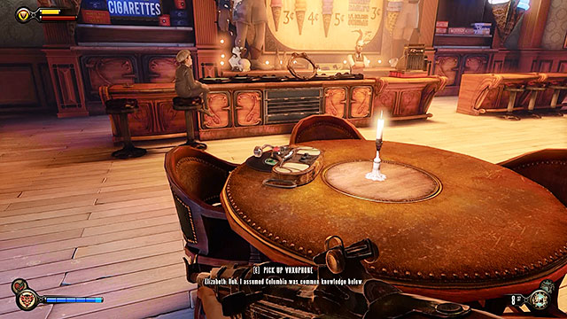 Soldiers Field - inside Duke and Dimwit ice cream store in the upper promenade - Chapter 8 - Voxophones - BioShock: Infinite - Game Guide and Walkthrough