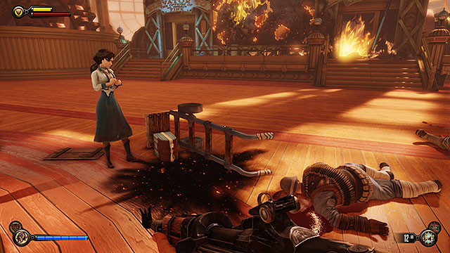 The Factory - opposite the elevator travelling to upper floors - Chapters 21-26 - Gear - BioShock: Infinite - Game Guide and Walkthrough