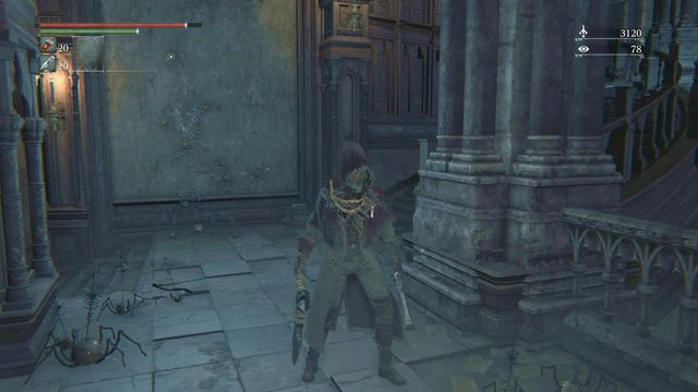 You can get to the bridge from which you get to the body with Blood Rock also from inside the castle - How to find Blood Rock? - FAQ - Bloodborne - Game Guide and Walkthrough