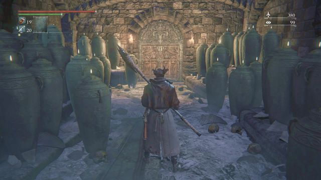 Closed door leading to Upper Cathedral Ward. - How to unlock the door to Upper Cathedral Ward? - FAQ - Bloodborne - Game Guide and Walkthrough