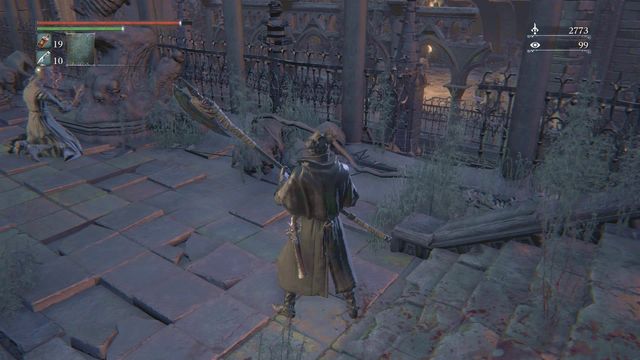 Then, in the chapel, return towards the stairs - How to unlock the door to Upper Cathedral Ward? - FAQ - Bloodborne - Game Guide and Walkthrough