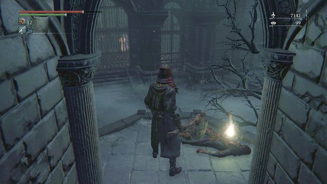 The balcony that you get to, after you use the lift - by jumping off it, you open all the gates. - How to open the main gate in Cathedral Ward? - FAQ - Bloodborne - Game Guide and Walkthrough
