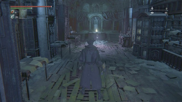 You find the umbilical cord in the center of the chapel. - Umbilical Cord fragments - Bloodborne - Game Guide and Walkthrough