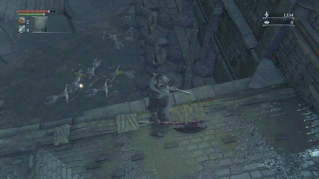 Carefully jump down. - Central Yharnam - Sewers - Walkthrough - Bloodborne - Game Guide and Walkthrough