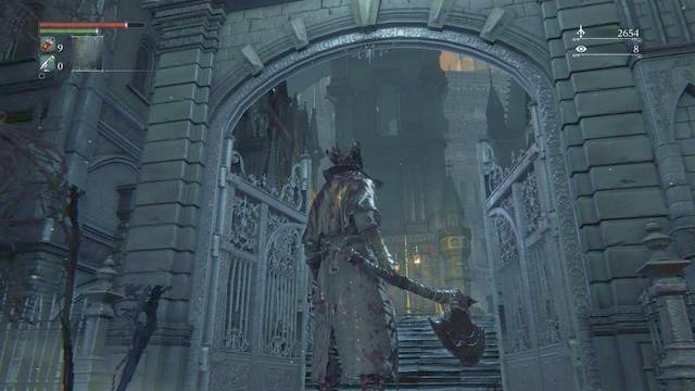 Through this gate you will enter the Cathedral Ward. - Cathedral Ward - Walkthrough - Bloodborne - Game Guide and Walkthrough