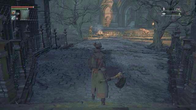 Watch out for the group of three or four enemies standing next to the campfire. - Cathedral Ward - Walkthrough - Bloodborne - Game Guide and Walkthrough