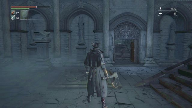 Allow the dogs to run downstairs and stay out of the range of the sniper to defeat them. - Cathedral Ward - Walkthrough - Bloodborne - Game Guide and Walkthrough