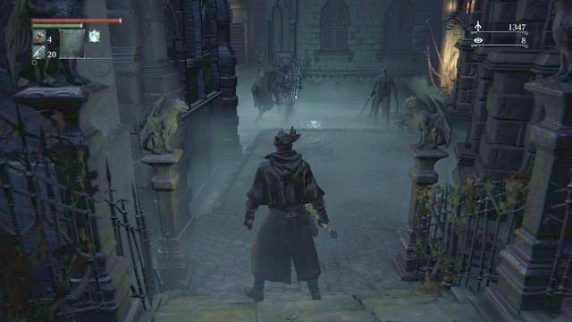 When you will get downstairs better prepare for a fight. - Cathedral Ward - Central Square - Walkthrough - Bloodborne - Game Guide and Walkthrough