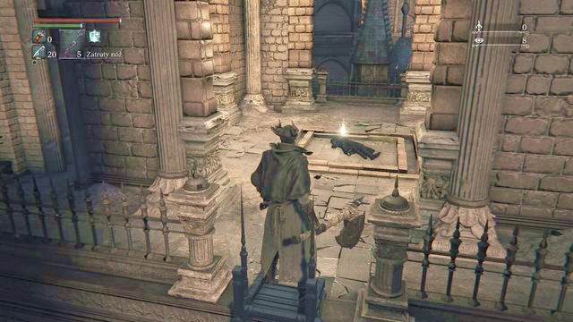 While going outside you really should pick the Numbing Mist. - Cathedral Ward - Central Square - Walkthrough - Bloodborne - Game Guide and Walkthrough