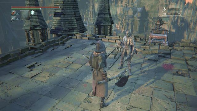 A conversation with the neutral Djura, after several conditions have been met. - Old Yharnam - Walkthrough - Bloodborne - Game Guide and Walkthrough