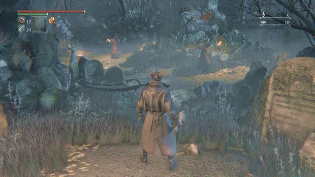 The entrance to this location and the first enemies. - Hemwick Charnel Lane - Walkthrough - Bloodborne - Game Guide and Walkthrough