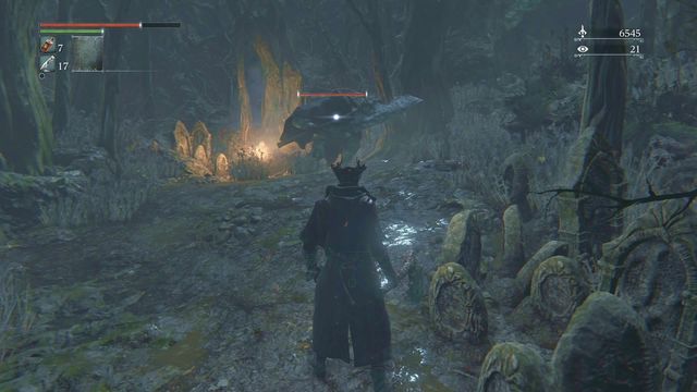 Watch out for the long range of attack. - Forbidden Woods - Walkthrough - Bloodborne - Game Guide and Walkthrough