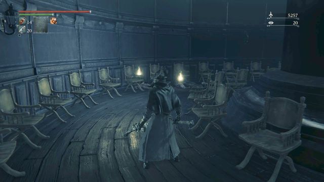 When you come close to the body, an enemy will ambush you from above. - Lecture Building - Walkthrough - Bloodborne - Game Guide and Walkthrough