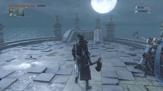 If you are ready to fight the boss, jump into the water. - Byrgenwerth - Walkthrough - Bloodborne - Game Guide and Walkthrough