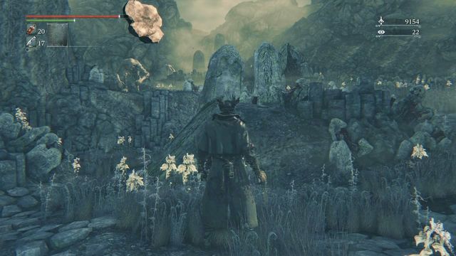Watch out for rocks flying towards you. - Nightmare Frontier - Walkthrough - Bloodborne - Game Guide and Walkthrough