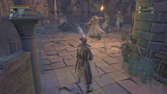 Lure enemies away from the one that throws flaming bottles. - Yahargul, Unseen Village - Walkthrough - Bloodborne - Game Guide and Walkthrough