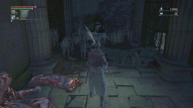 Exit through the hole in the wall will lead you straight to the boss. - Yahargul, Unseen Village - Yahargul Chapel - Walkthrough - Bloodborne - Game Guide and Walkthrough